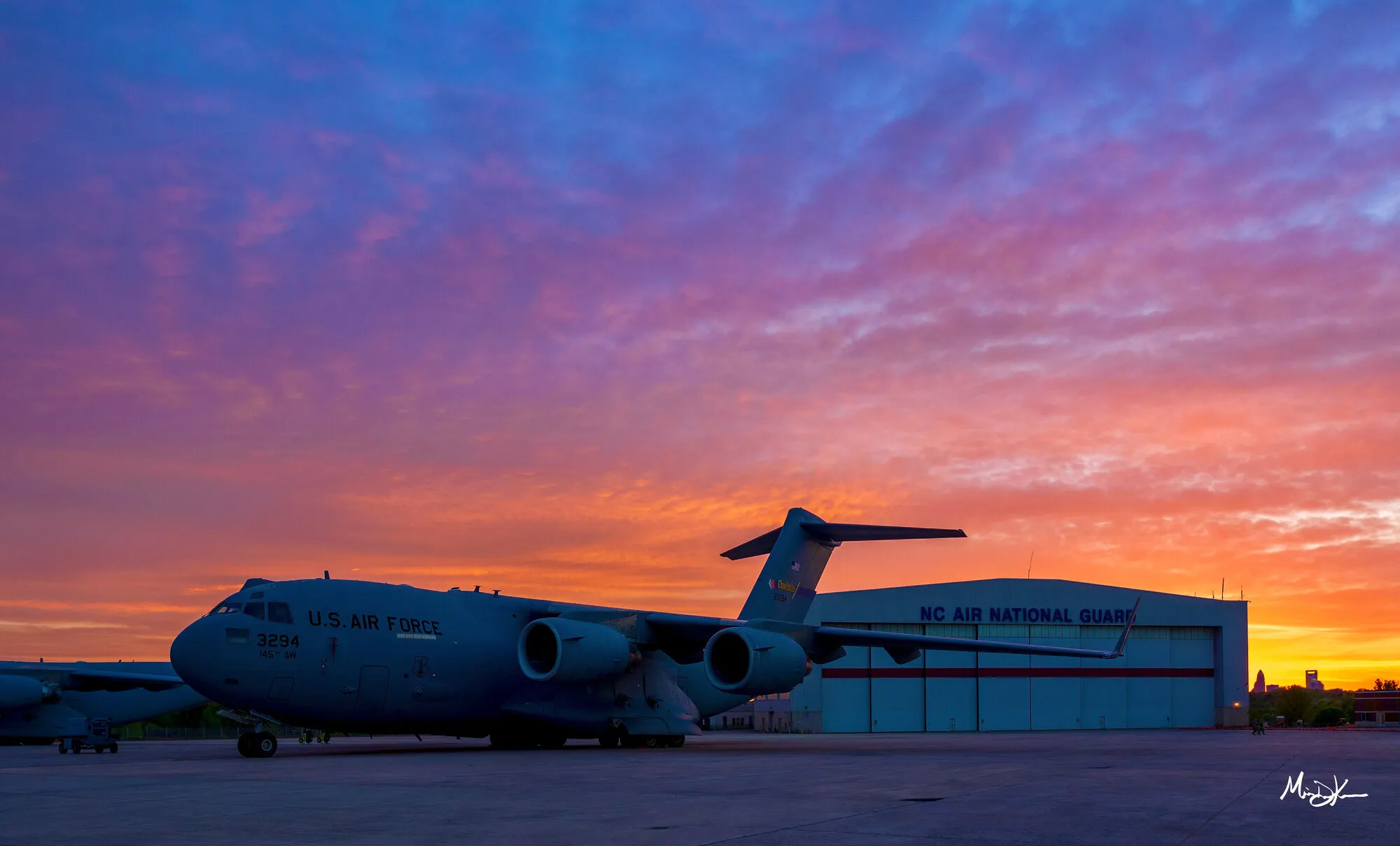 C-17 on the ramp at sunset