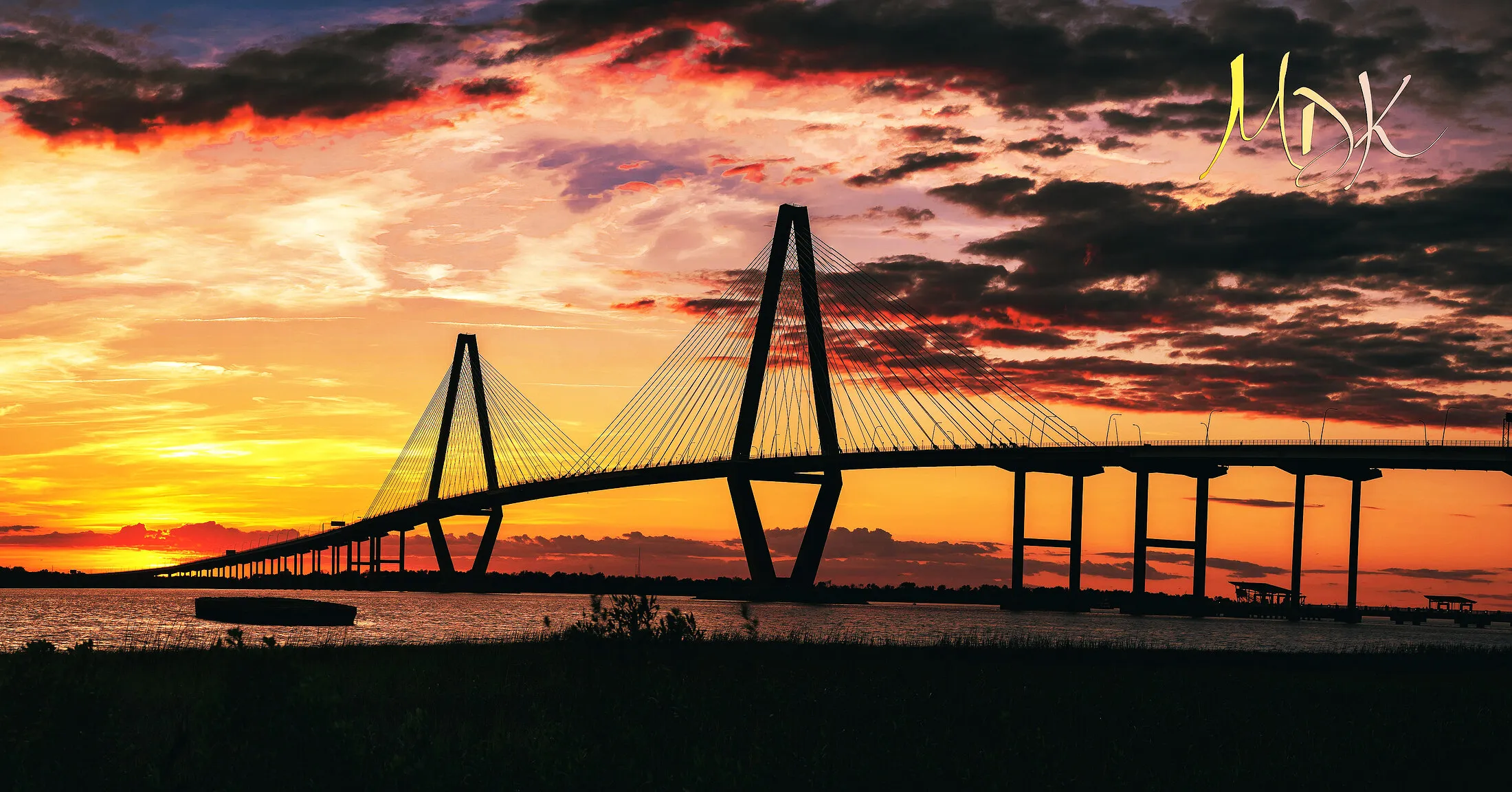 Ravenel Bridge at sunset