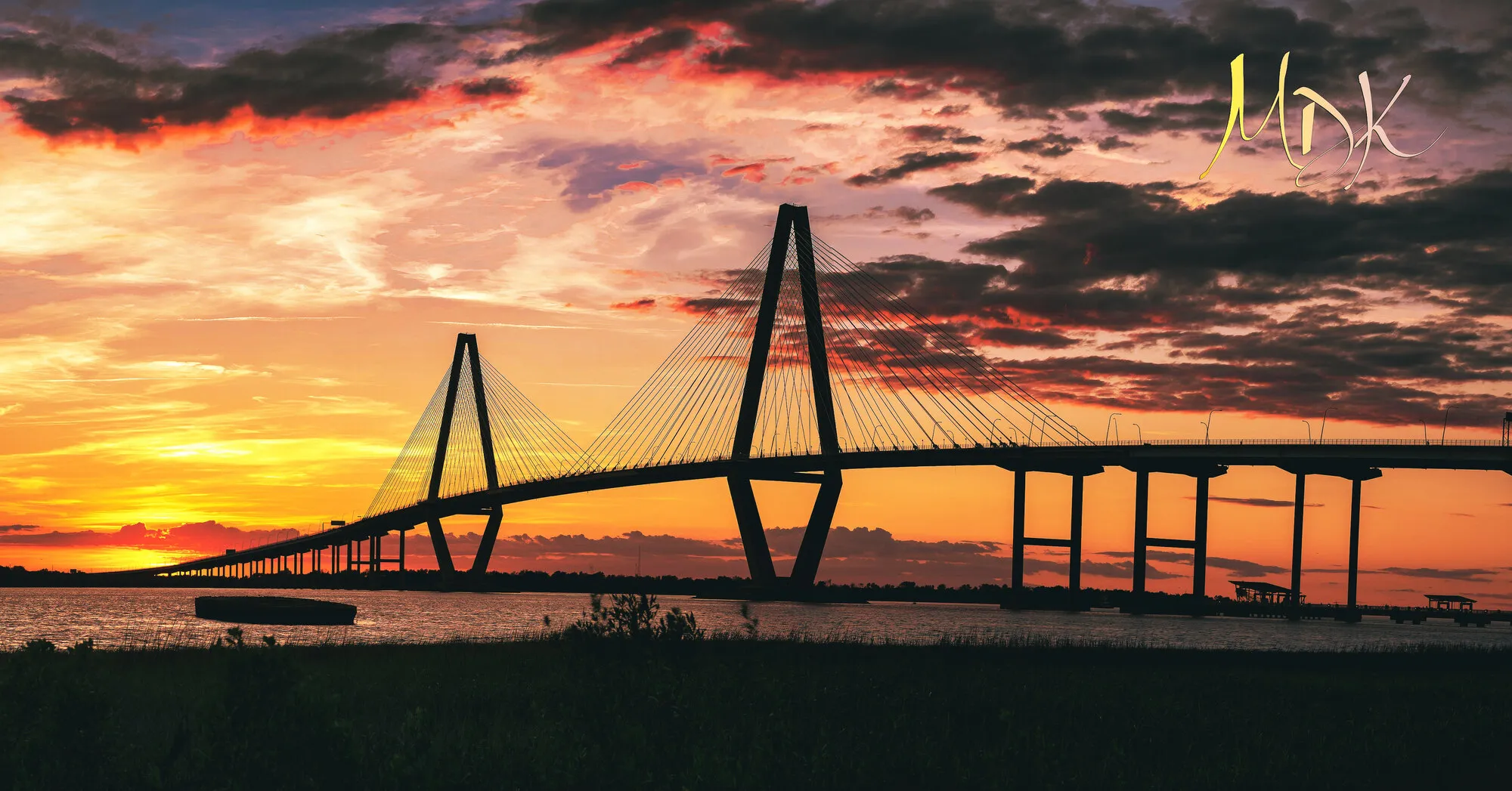 Ravenel Bridge at sunset