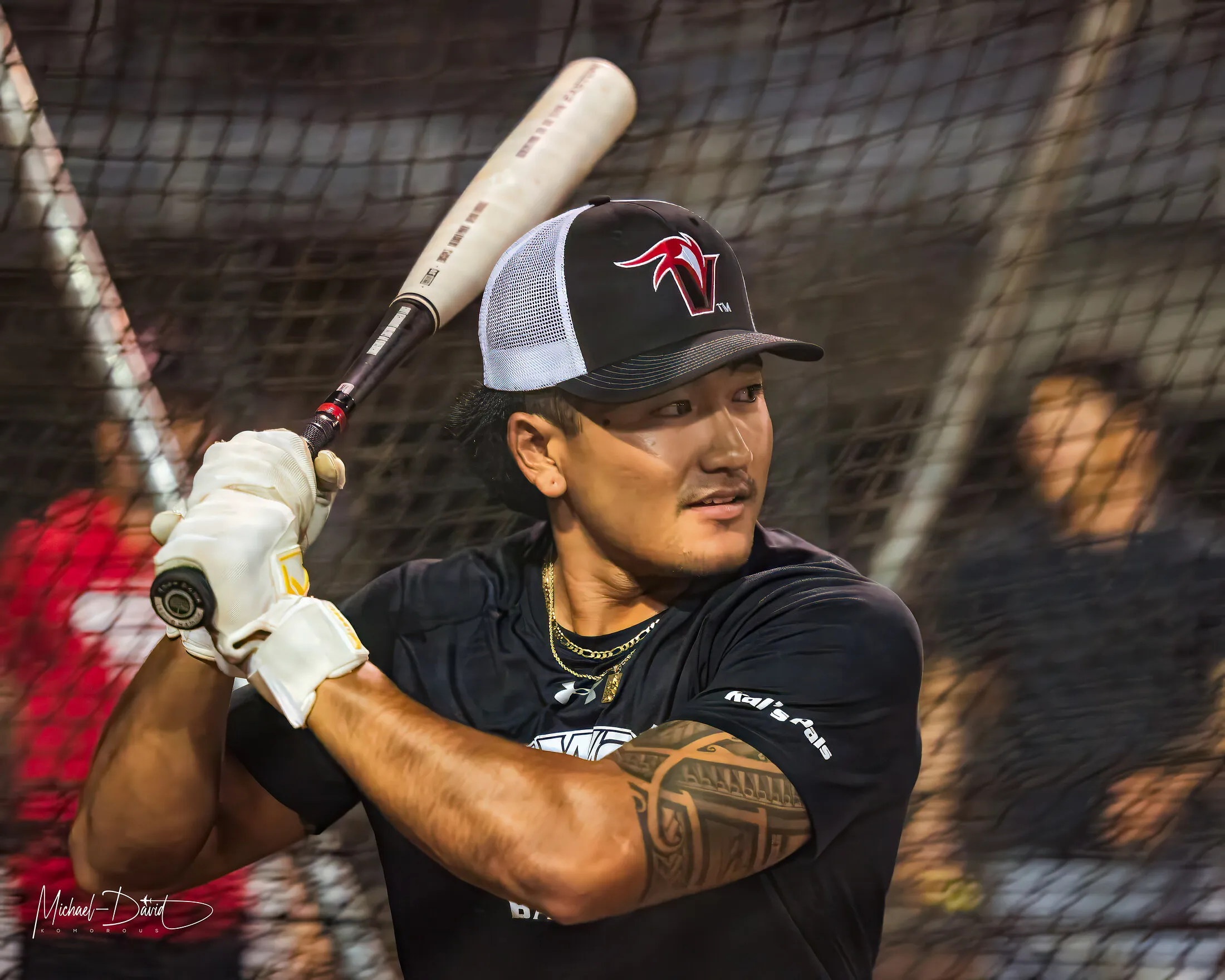 Batting-cage power at the moment of contact